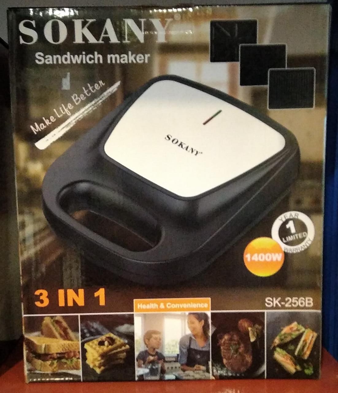 Sokany in Sandwich Maker with Detachable Plates Nonstick Plate