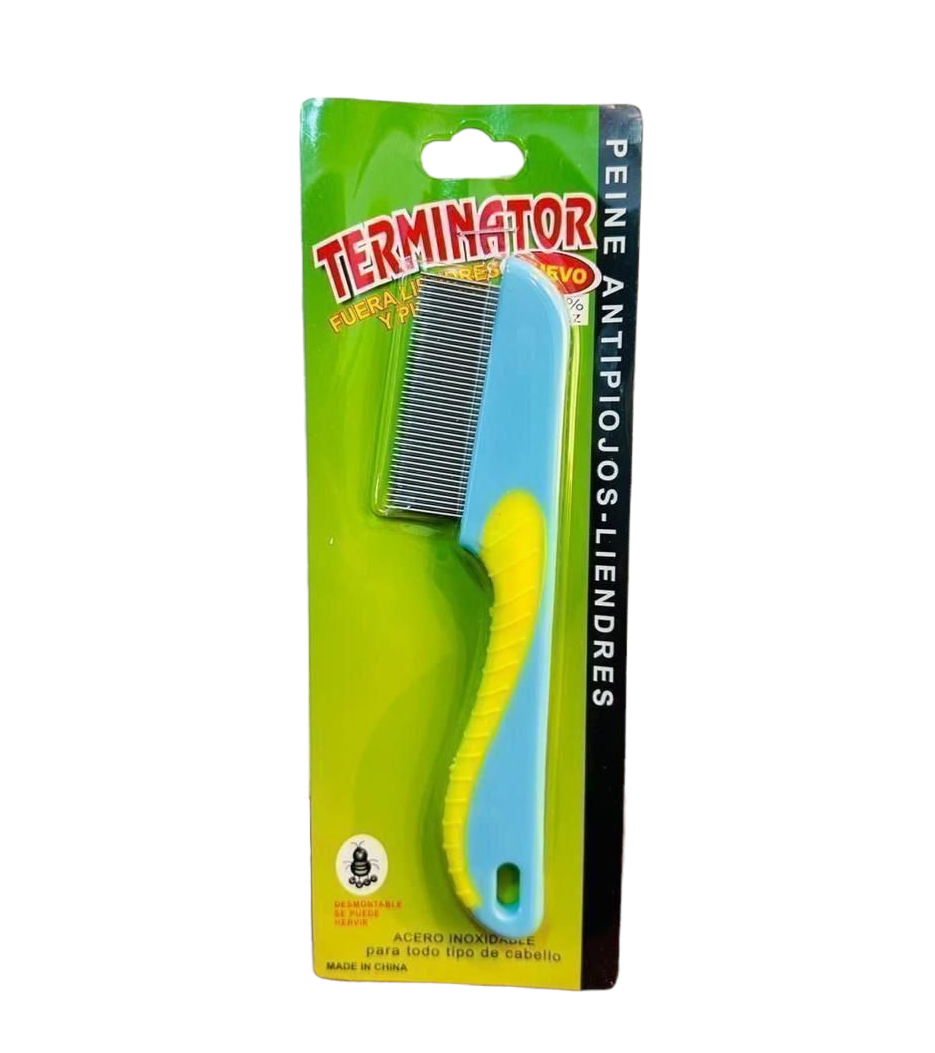 Terminator - Lice Comb With Handle Anti Nit Comb Stainless Steel Nits Remover with Micro Grooved Teeth Hair Care Styling Lice Tool Grooming Brush Comb. 