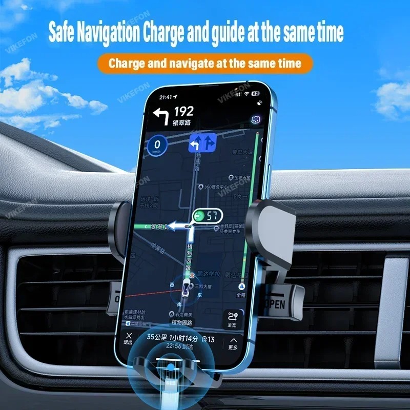 Car Phone Holder Mount, 2024 Upgrade Auto Locking Universal Phone Holder with Hook Clip for Car Air Vent. 