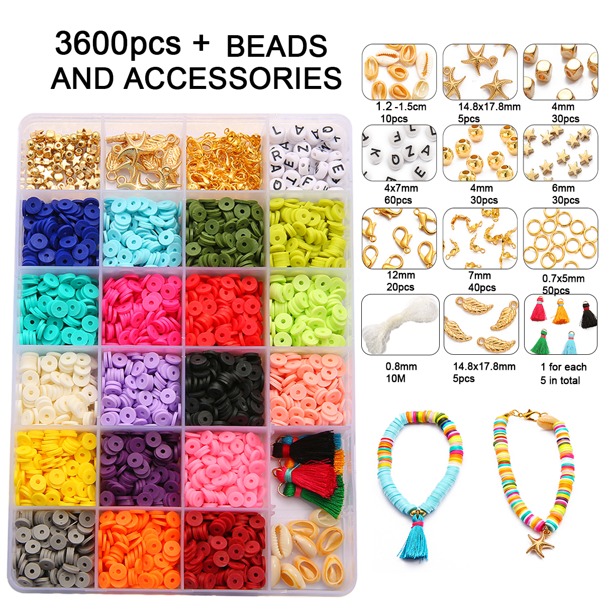 1Set/box 18 Kinds Clay Beads Set for DIY Accessories Jewelry Making