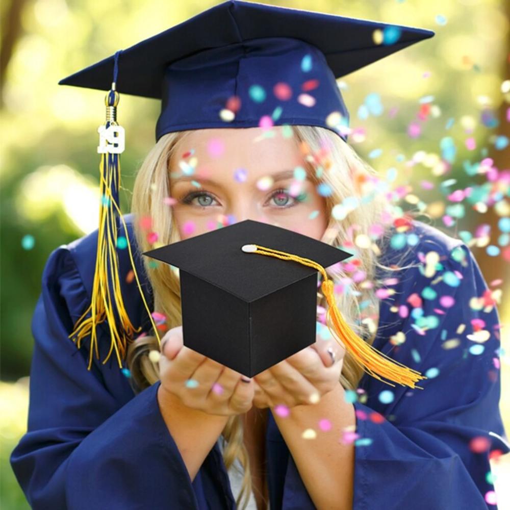 2023 Graduation Decorations Black Graduation Cap Candy Box Graduation Gifts Gift Box Gift Boxes. 