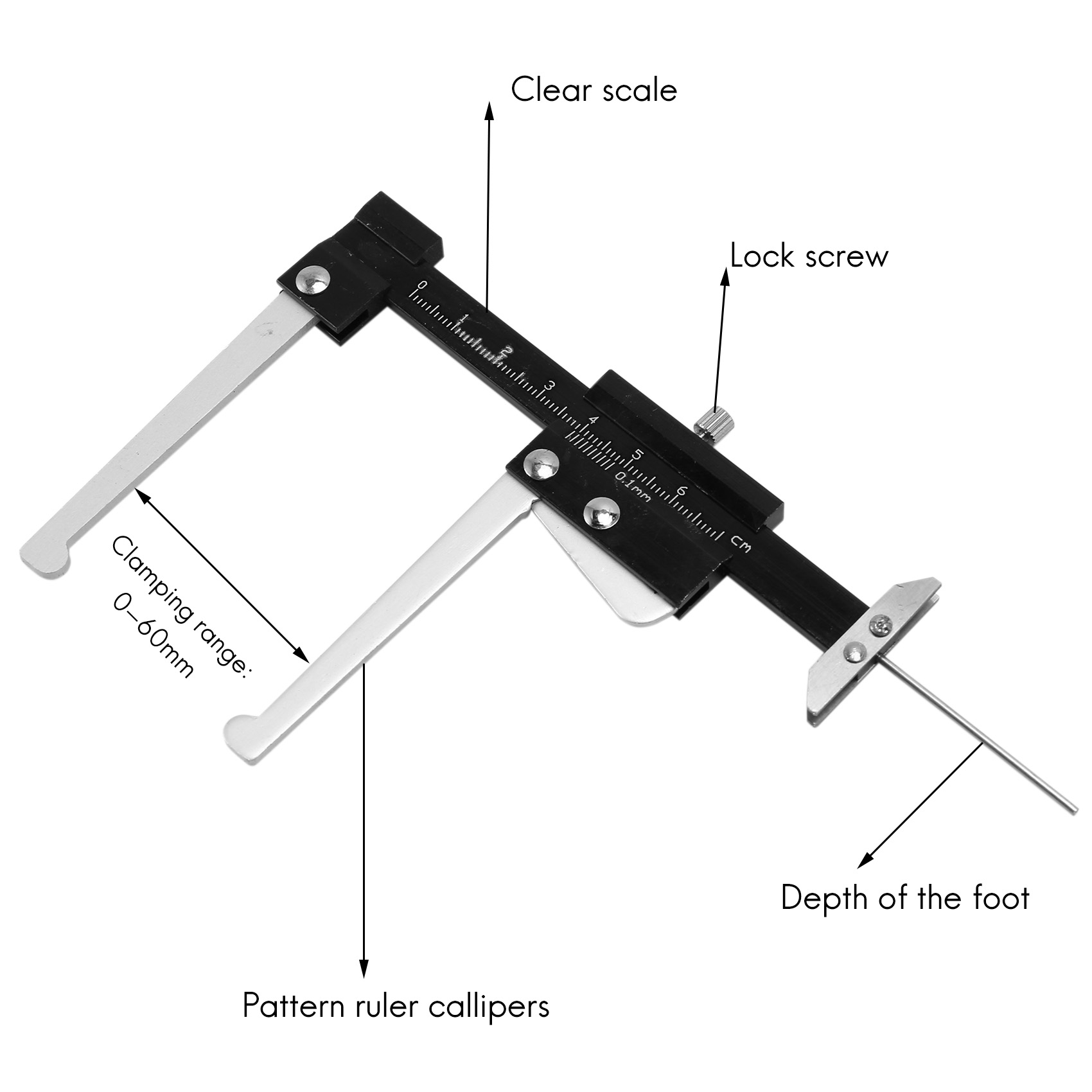Disc Brake Rotor Caliper 0-60mm Gauge Gage Micrometer Measuring Tool. 