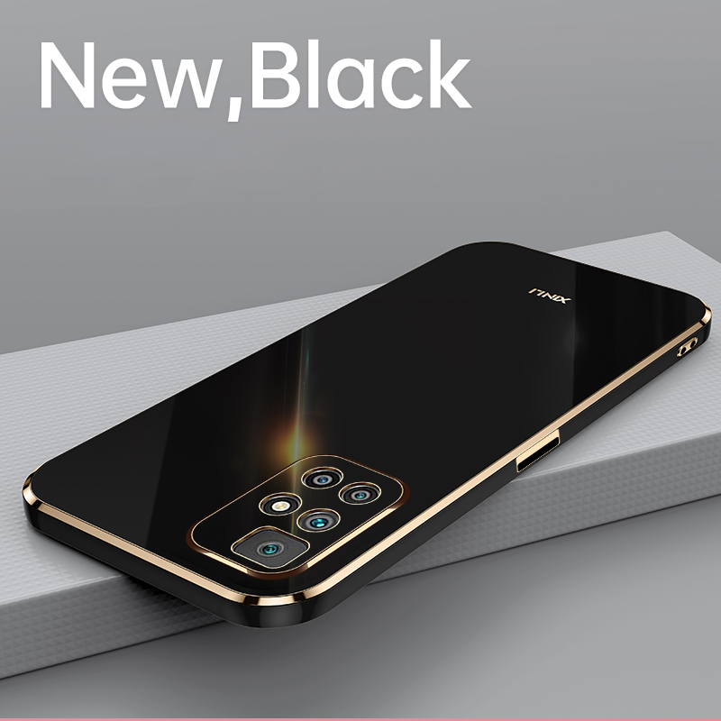 For Xiaomi Redmi 10 2022 Back Cover Luxury 6D Plating Square Frame Shiny Case Camera Lens Protection Soft Silicone Mobile Phone Cases. 
