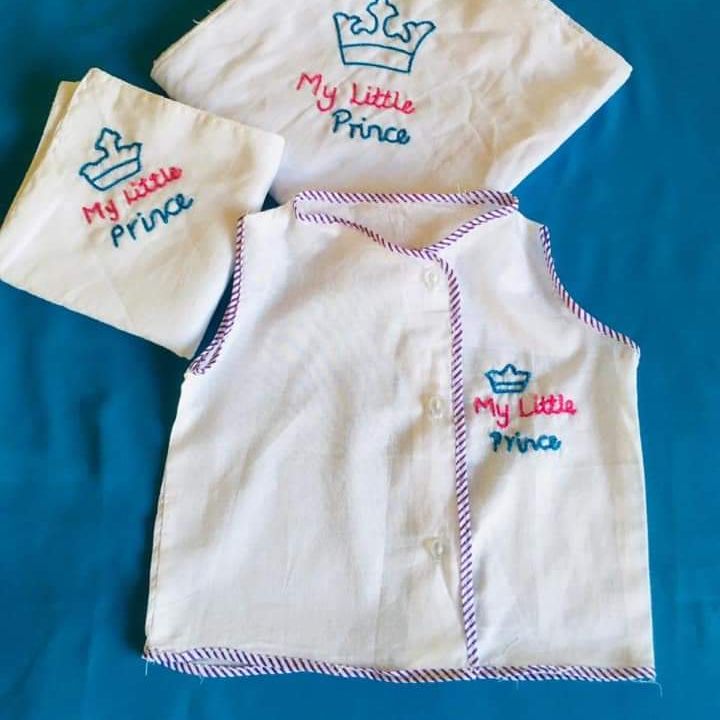 New born baby shop dress hand embroidery