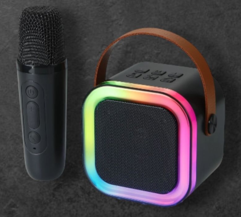K12 Mini Karaoke Machine With Wireless Microphone, Portable Wirrless Speaker With Party Lights Speaker Bluet. 