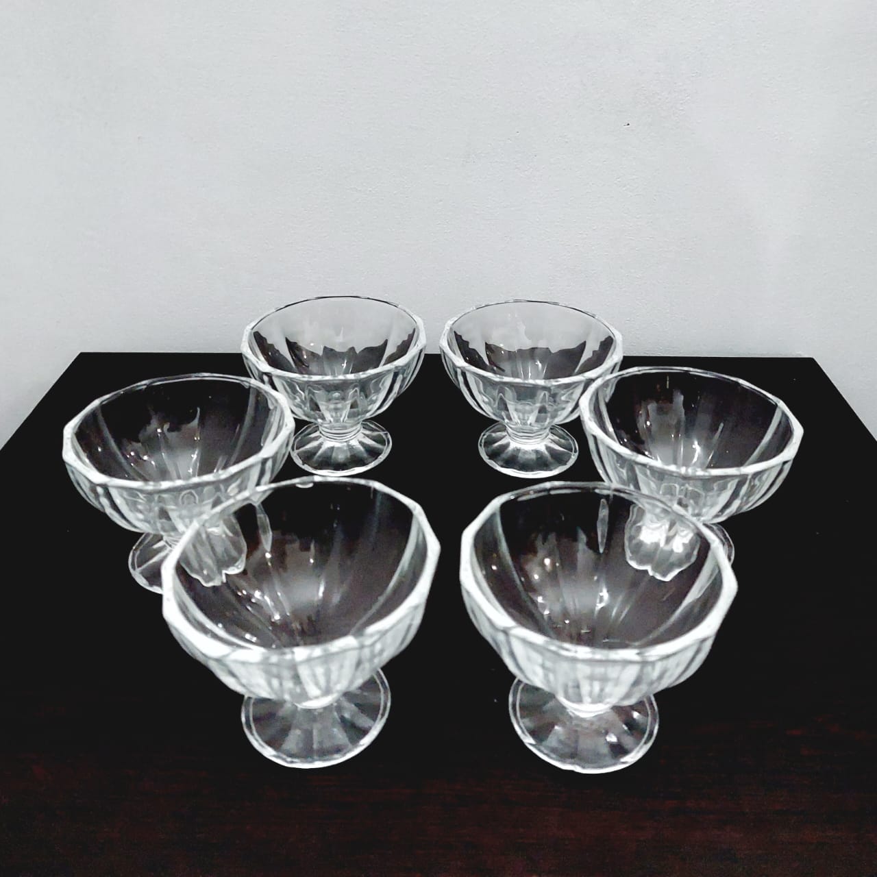 Ice Cream Cup Glass Set 150ml 6Pcs Circleware Pudding Mousse Parfait Fruit Dessert Cup Hotel & Home Glassware. 
