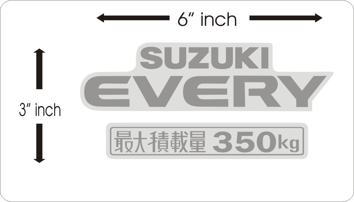 SUZUKI EVERY Buddy Van Body Stickers Silver Color PVC Plotter Cutting Stickers