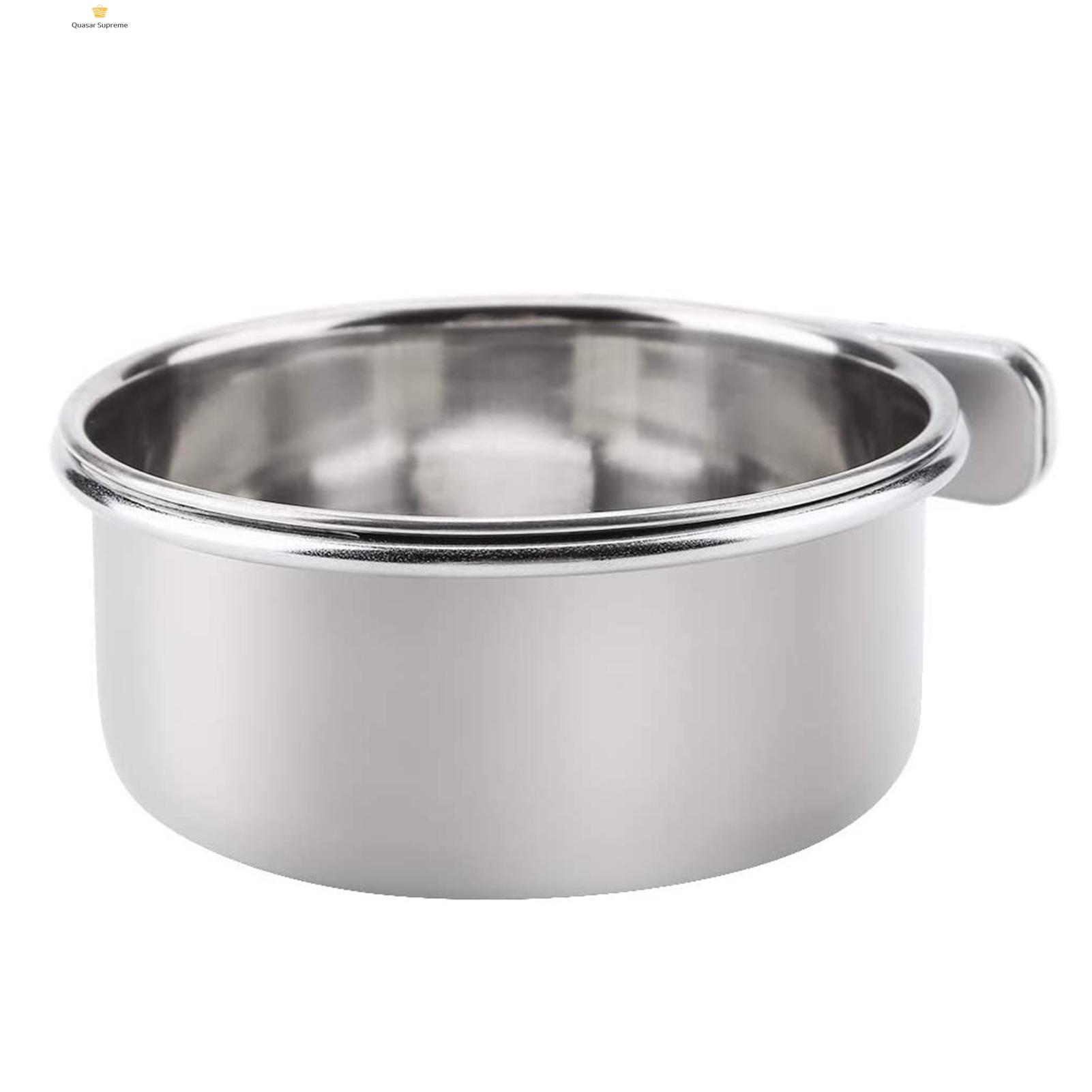 Quasar Easy Clean Bird Drinking Cup Stainless Steel Hanging Parrot Feeding Cup Anti-spill Bird Food Bowl for Parakeets Hamsters Birds Easy to Clean Cage Cup with Clips Durable Pet Bowl for Bird Cage Food