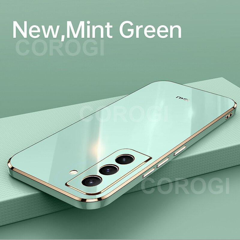For Samsung Galaxy S22 Plus Back Cover Fashion Shiny Plating Square Bumper Camera Protection Case Soft Silicone Shockproof Protective Mobile Phone Cases. 