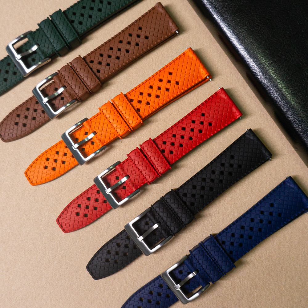 New Men's Universal Fluororubber Watch Band Days Abet Laolishi Omega West Iron Huacheng Seiko Casio 20 mm. 