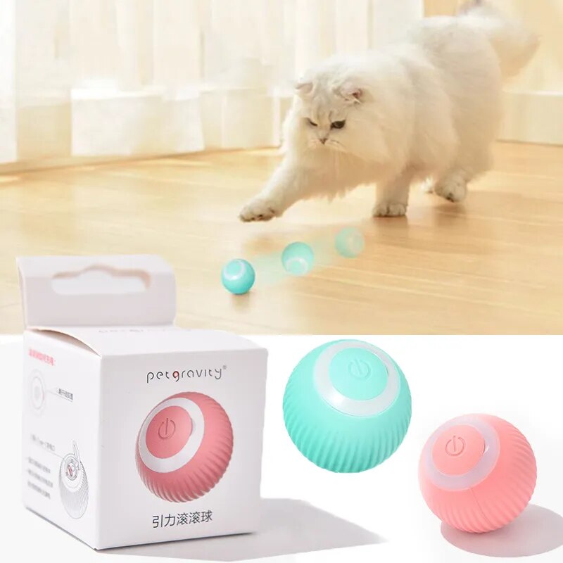 Smart Cats Toys Automatic Rolling Ball Electric Cat Toys Interactive Cat Playing Training Self-moving Kitten Toy Pet Accessories