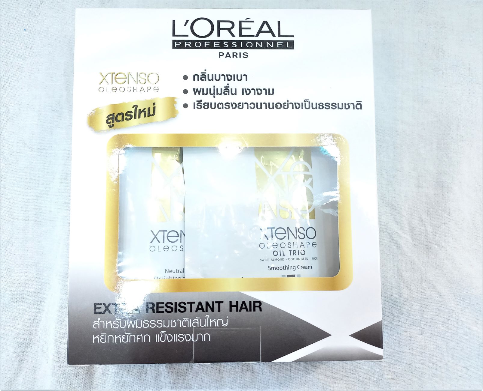 L’Oreal Paris X-Tenso Straightener Cream Resistant Hair Rebonding Straight Perm Set (125ml+ 125ml). 