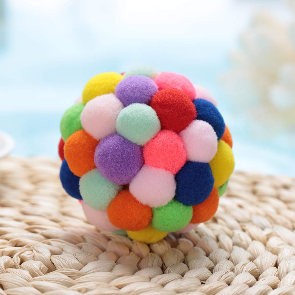 Cat Toy Balls with Bells Wool Multicolor Balls Soft and Light Interactive Toys Interactive Cat Toy for Kitty Cat Kitten Pets. 
