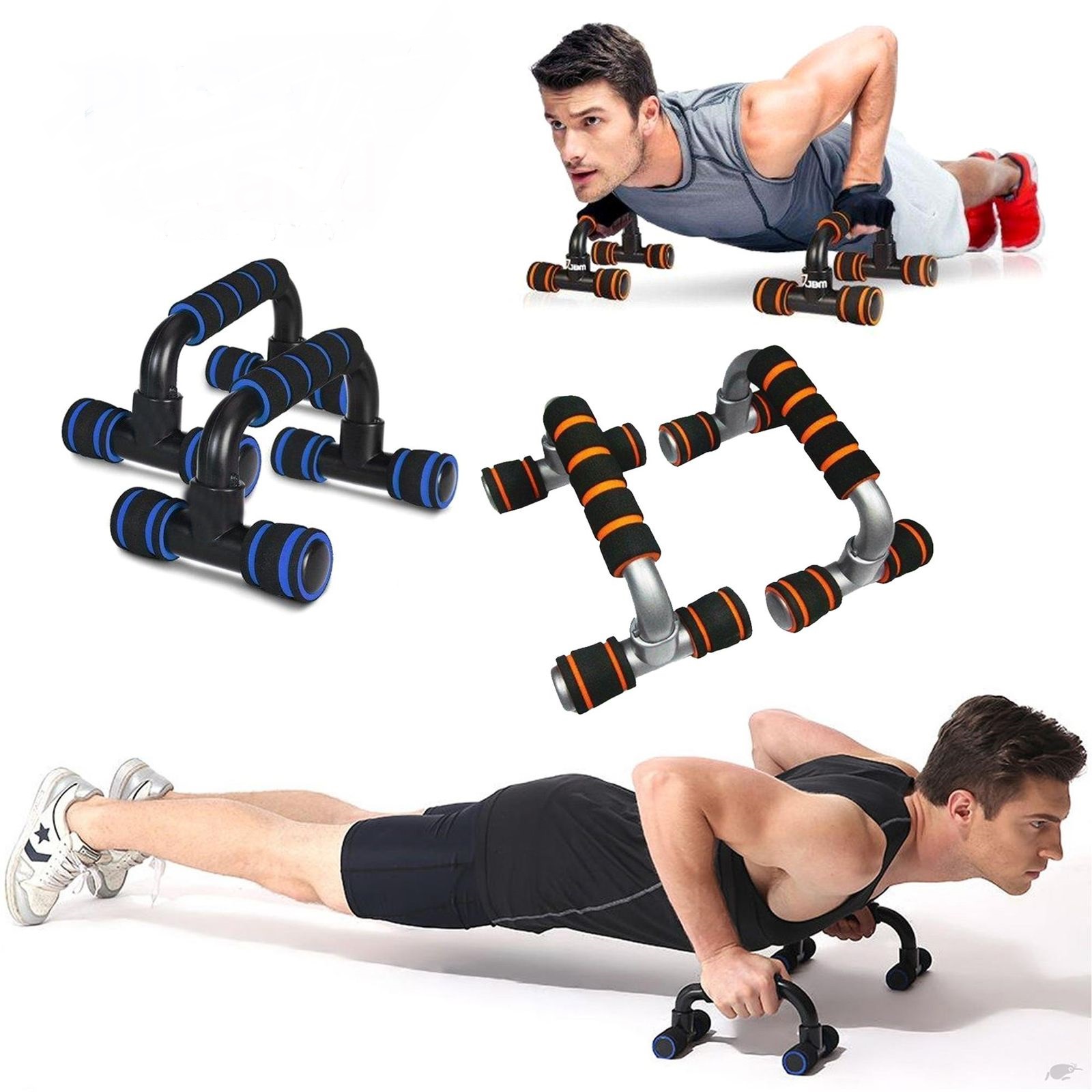 2X Handle Push Up Stands Pull Gym Bar Workout Training Exercise Home Fitness TBS