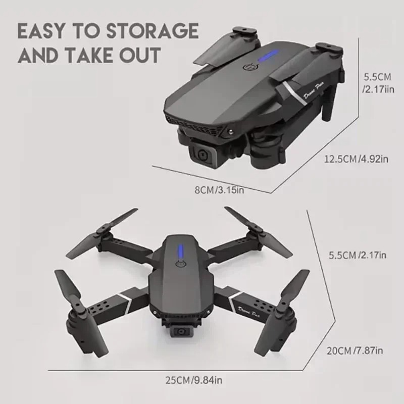 E88 Pro Dual-Camera Drone 4k Profesional HD 4k Rc Airplane Drone  Dual-Camera Wide-Angle Head Remote Quadcopter Airplane Toy Helicopter. 