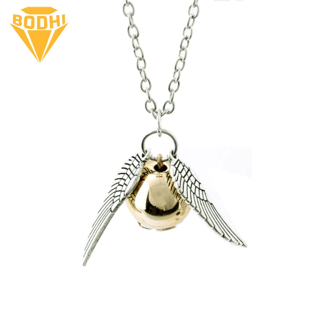 Harry Potter and The Deathly Hallows Gold Snitch Pendant Necklace Unisex Jewelry