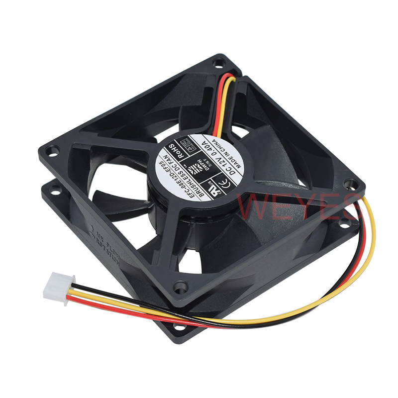 NEW DWPH EFC-08E12D-EF05 DC 12V 0.4A 80x80x25mm 3-wire Server Cooling Fan. 