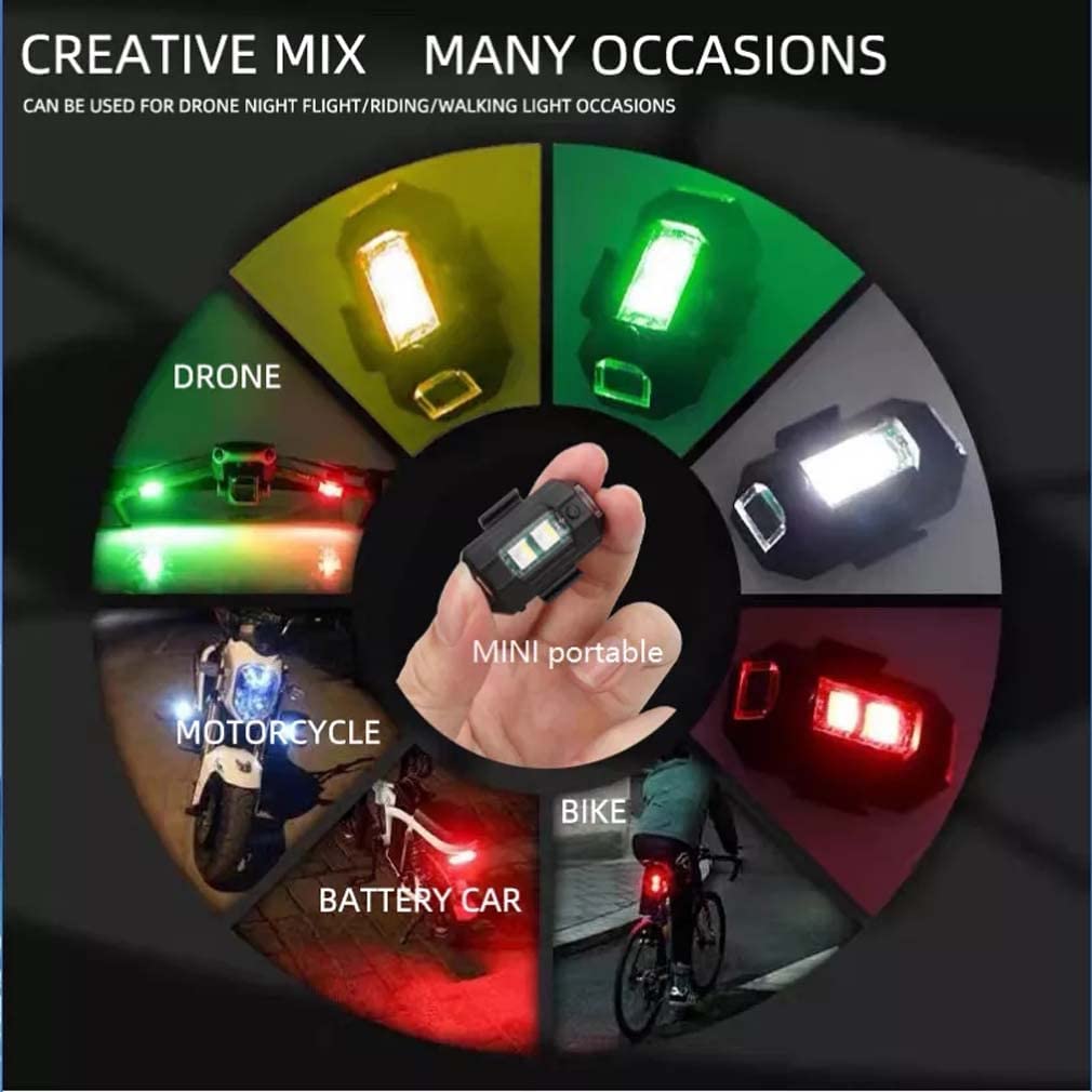 LED flash drone aircraft light usb rechargeable model airplane fixed wing / Motorcycle Light. 