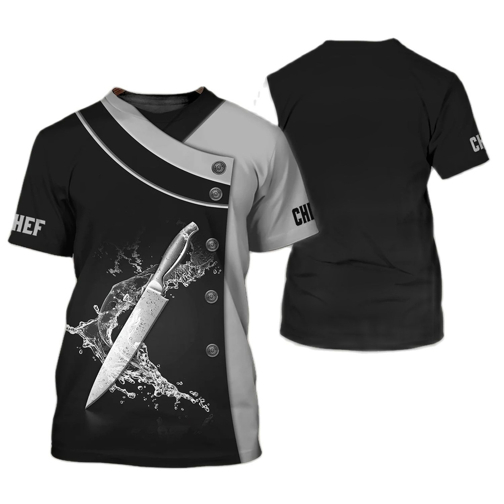 Chef T-Shirts Catering 3D Printed Streetwear Men Women Fashion Oversized Short Sleeve T Shirt Cosplay Tees Tops Uniform Clothing. 