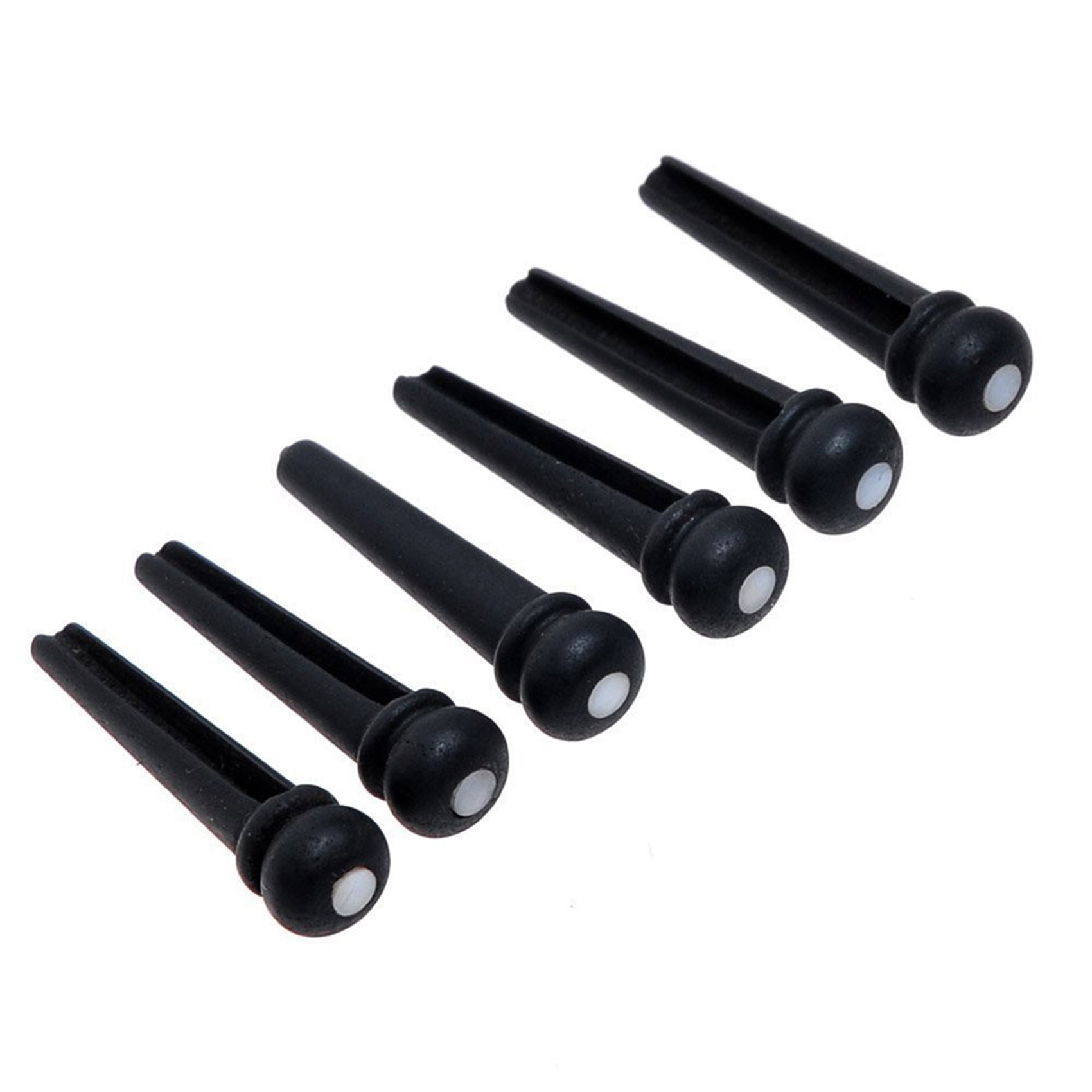 2 Sets Black and White ABS Bridge Pins & Saddle & Nut Replacement Parts for Acoustic Guitar. 