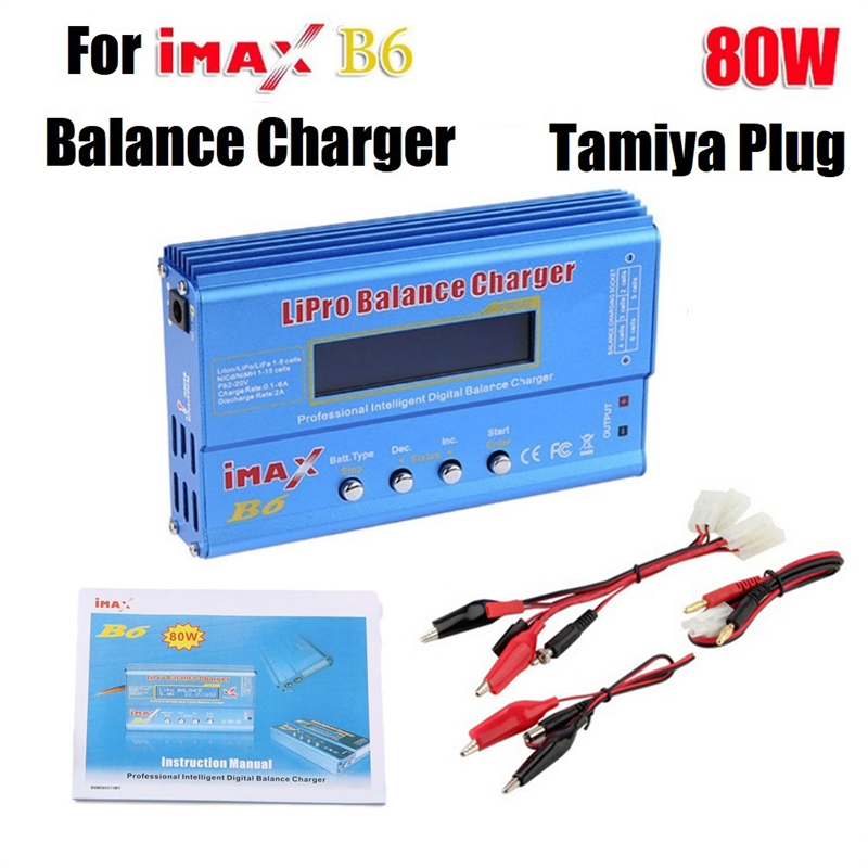 For IMAX B6 80W Lipo Battery Charger+Tamiya Cable NiMh Li-Ion Ni-Cd Digital Lipro Balance Charger Battery Smart Charger Easy to Use. 
