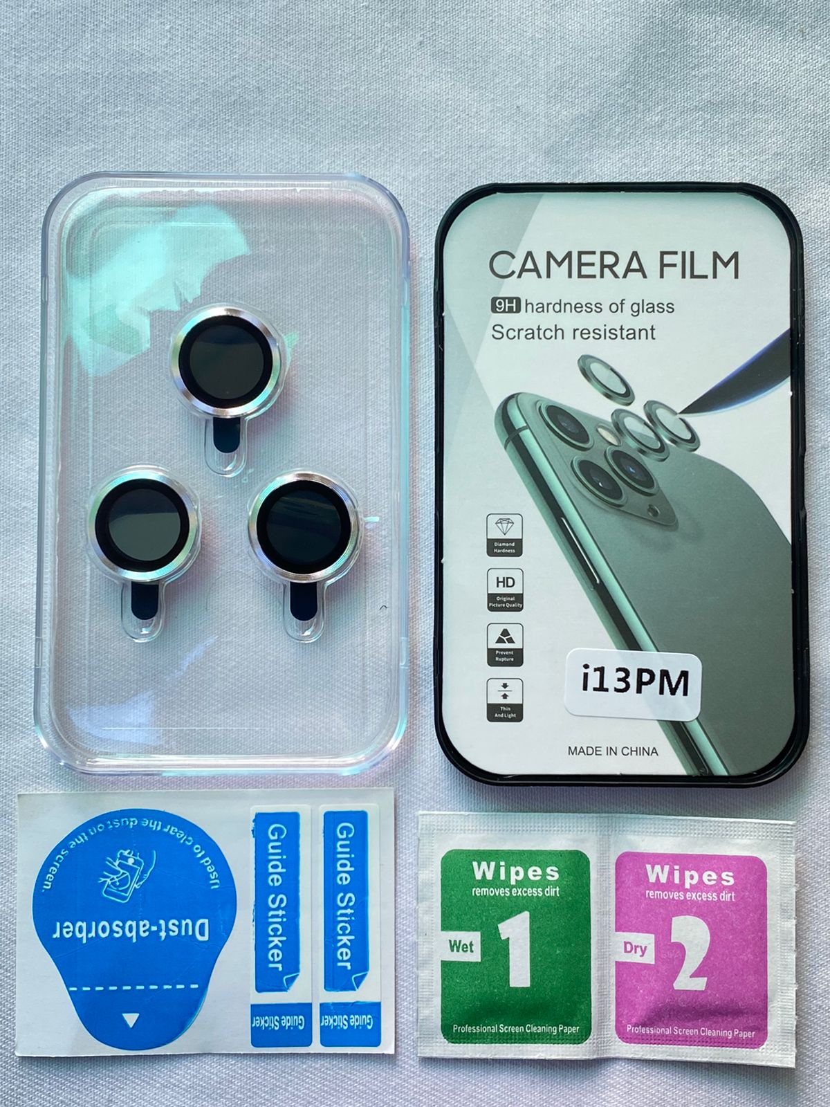 Camera Lens Protector for iPhone 13Pro/13 Pro Max Silver, Premium HD Tempered Glass Metal Ring Aluminum Alloy Lens Screen Cover Film Multiple Color Blue Camera Lens Ring For iPhone. 
