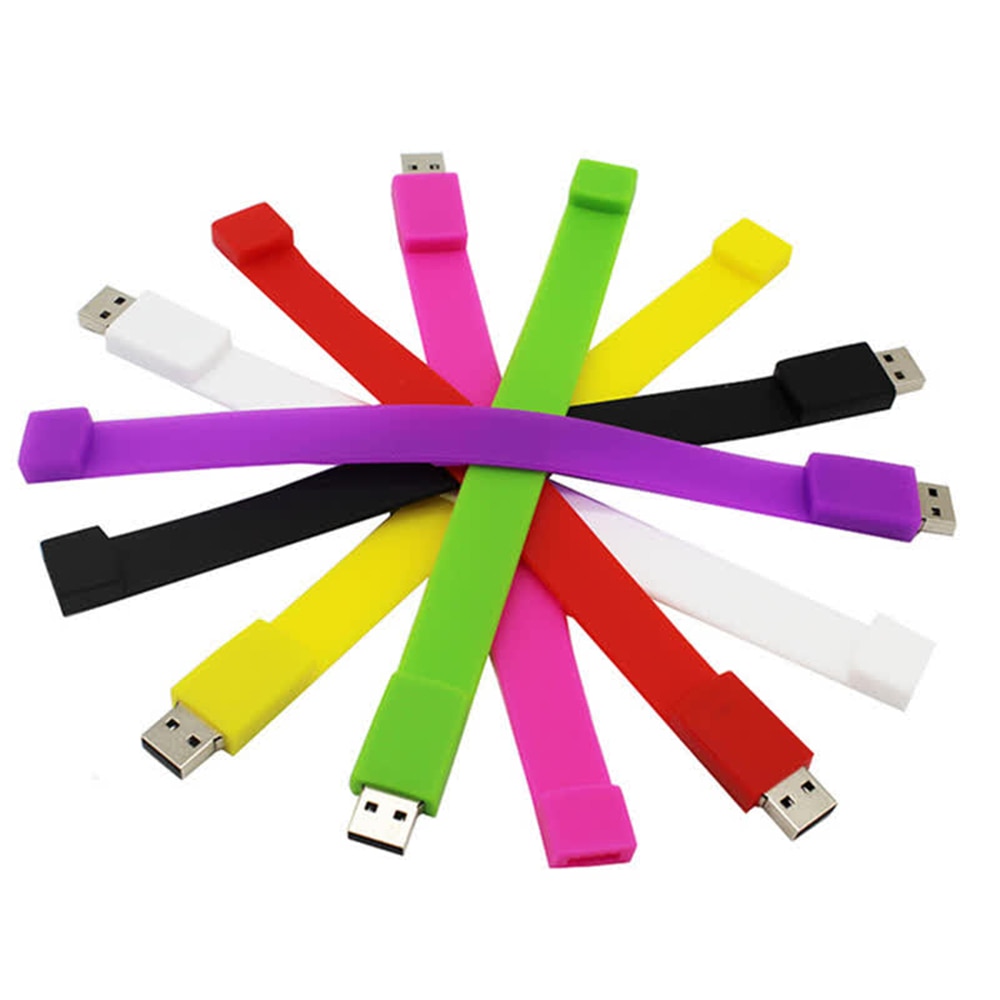 【16GB Orange USB2.0】 Silicone pen drive Colorful Wrist Band usb flash drive Bracelet pendrive 2.0 32gb 4gb 8gb 16gb 64gb 128gb flash gift. 