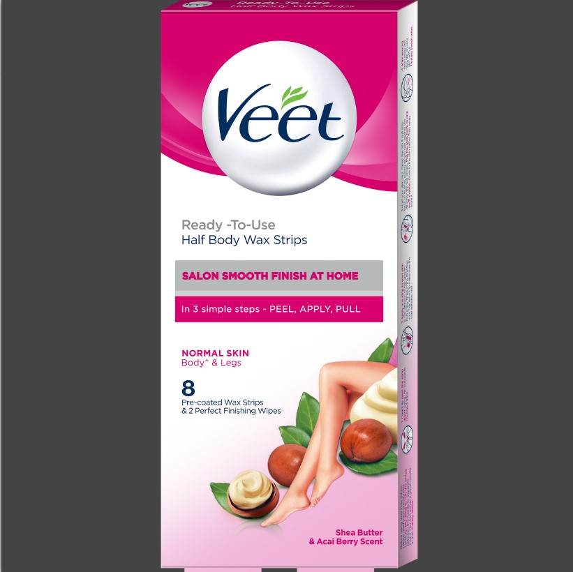 VEET READY TO USE WAX STRIPS HALF BODY WAXING KIT - NORMAL SKIN