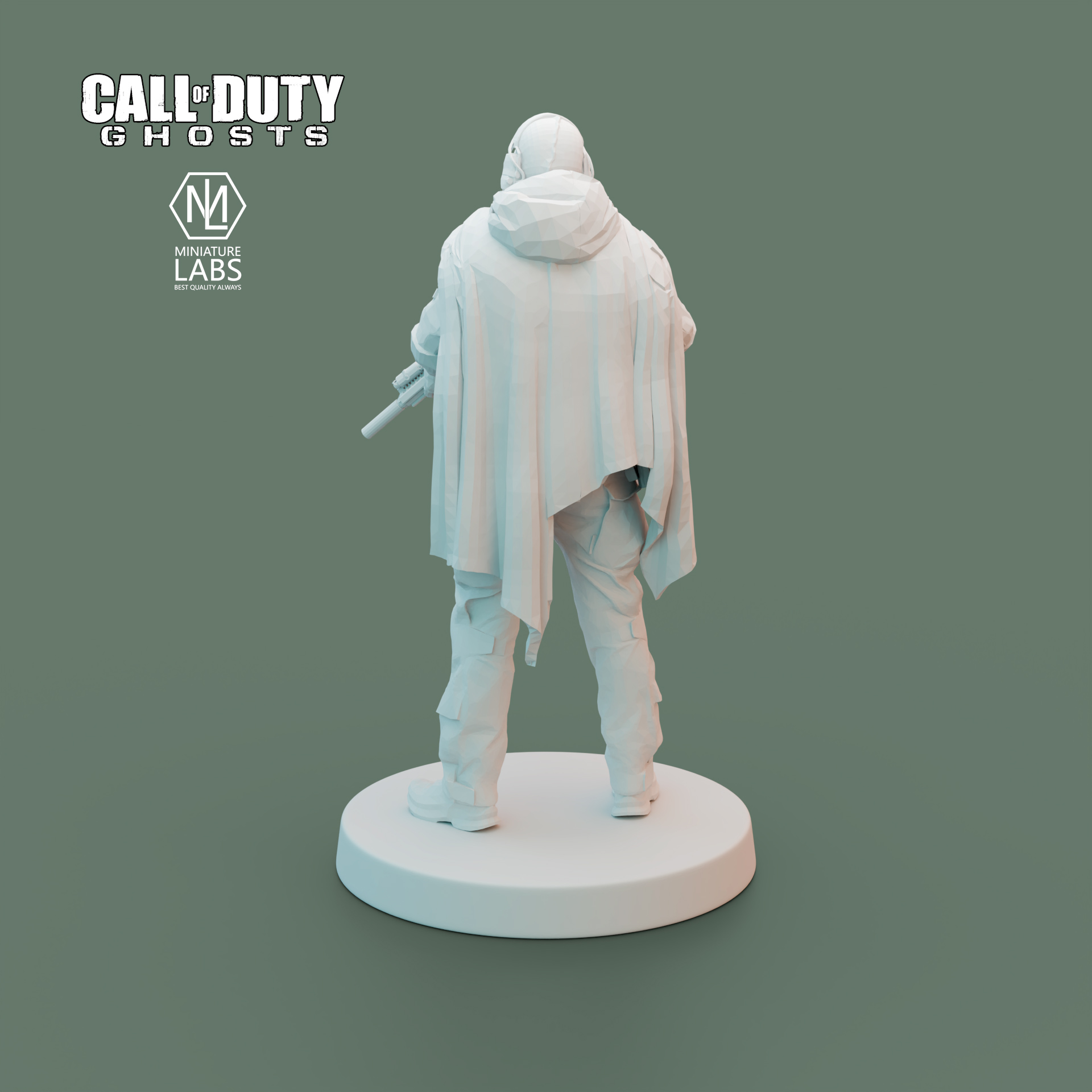 𝐂𝐚𝐥𝐥 𝐨𝐟 𝐃𝐮𝐭𝐲 𝐆𝐡𝐨𝐬𝐭 Statue. High Quality 3D printed Famous game Character Ghost action figure. Perfect for gaming enthusiast and miniature lover.. 