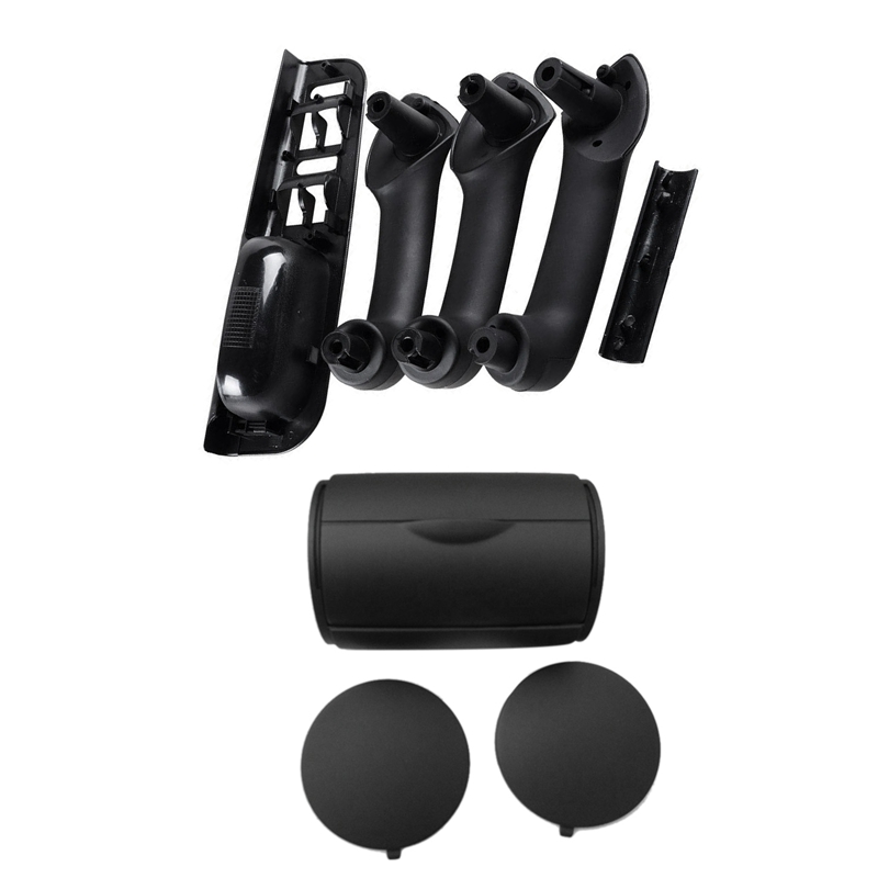 1 Set Inside Door Handle Door Armrest & 1Pcs Black Rear Ashtray Bin Ash Tray + Side Caps for Bora Jetta Golf 4 Mk4. 