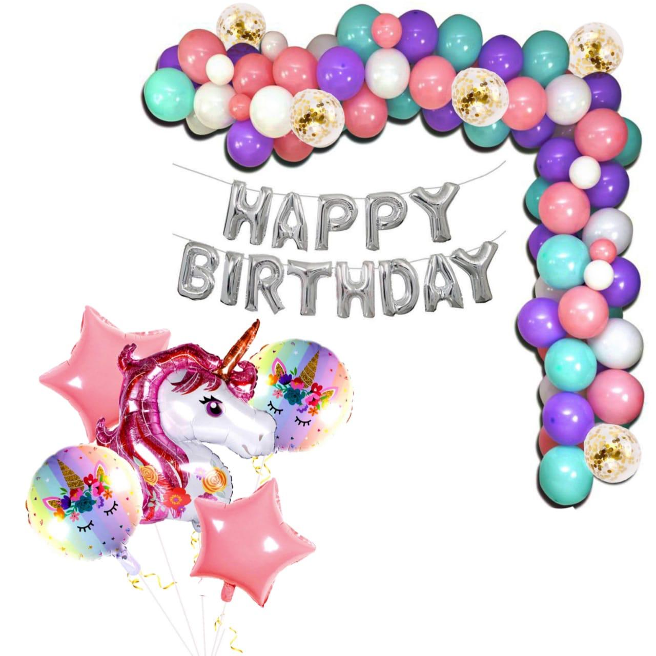 Unicorn Decoration set for Birthday Party Balloons for Kids Birthday Party Decoration. 