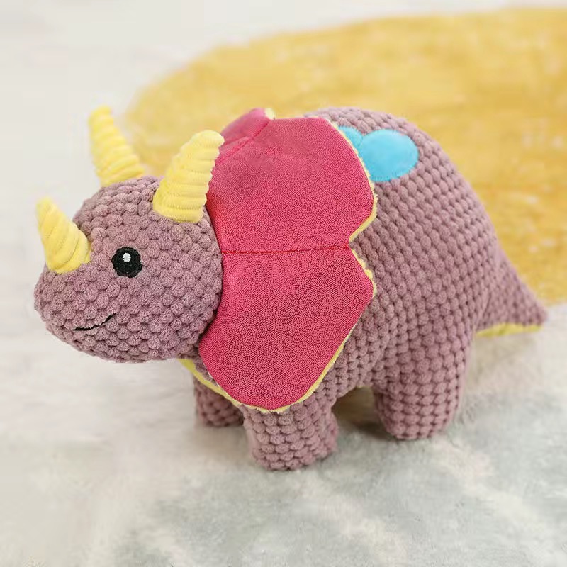 32cm Pet Dog Plush Squeaker Toy Puppy Plush Sound Animal Shape Molar Toys for Small Medium Big Dogs, Dinosaurs. 