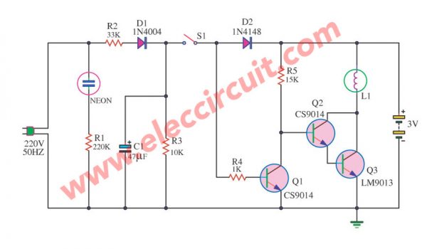 12V emergency light circuit using D313 and Charge Controller of SLA Lead Acid Battery PCB Board Only Production Diy Kit. 