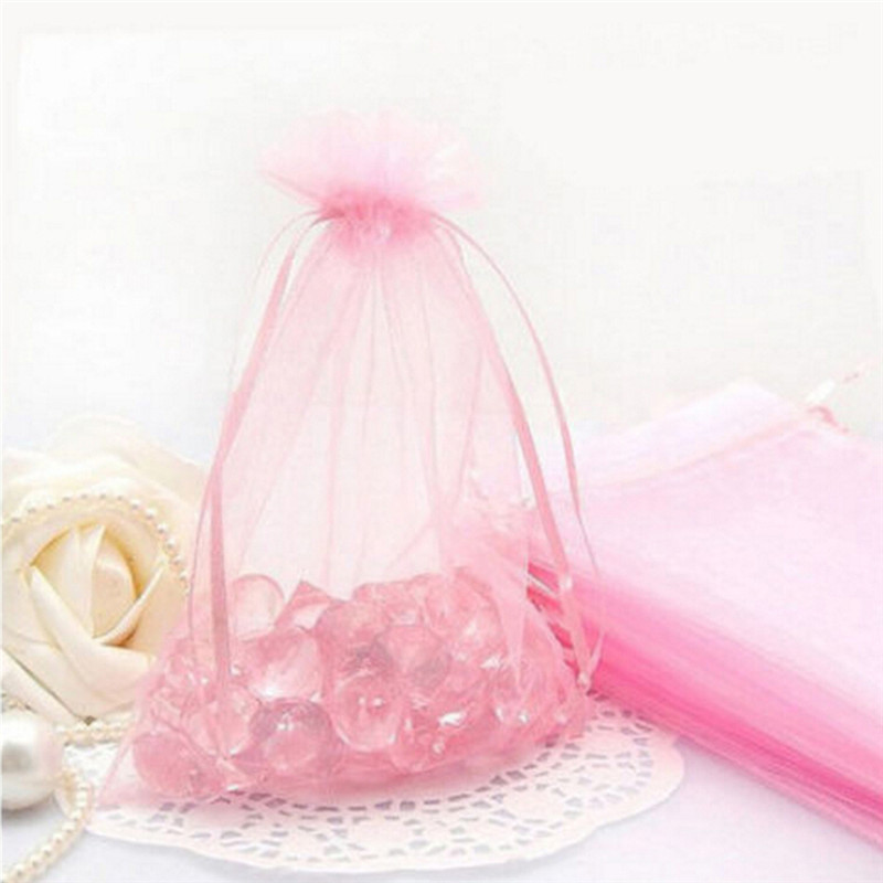 50pc Organza Gift Bags Jewelry Candy Bag Wedding Favors Bags Mesh Gift Pouches