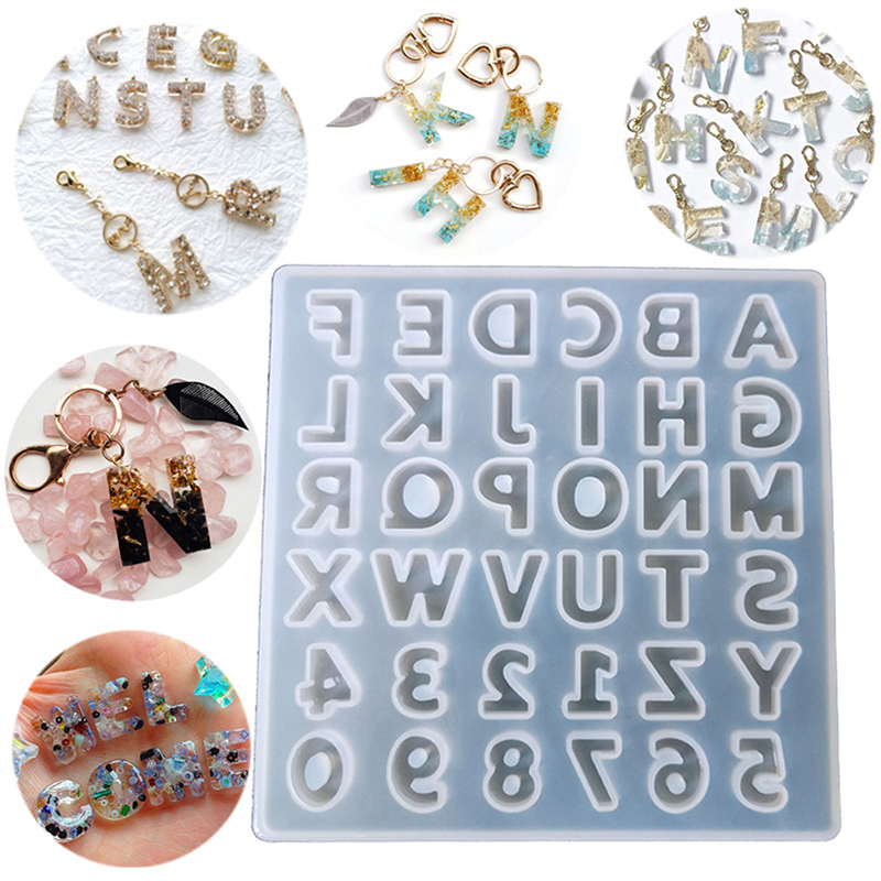Crystal Epoxy Resin Mold Alphabet Letter Number Pendant Casting Silicone Mould Sunlight Mall