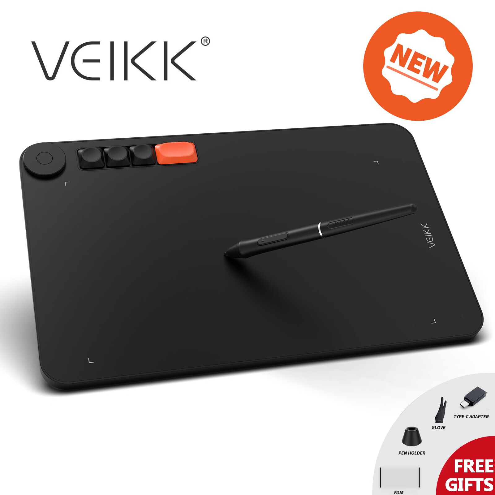 New!! VEIKK Voila L 10 x 6 Inch Graphics Drawing Tablet Drawing Pad for Digital Art With 8192