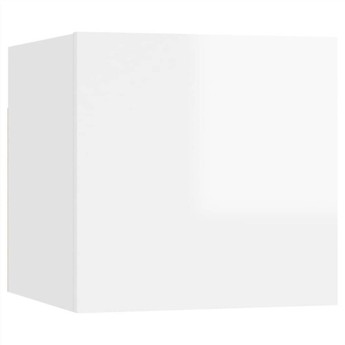 Bedside Cabinets 2 pcs High Gloss White 30.5x30x30 cm Chipboard. 