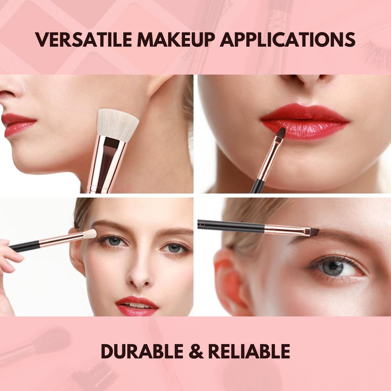 Professional Women Makeup Brush Set – Antibacterial Fibers, Ultra Soft Bristles With Travel Pouch Free Gift | Trending Beauty Essential. 