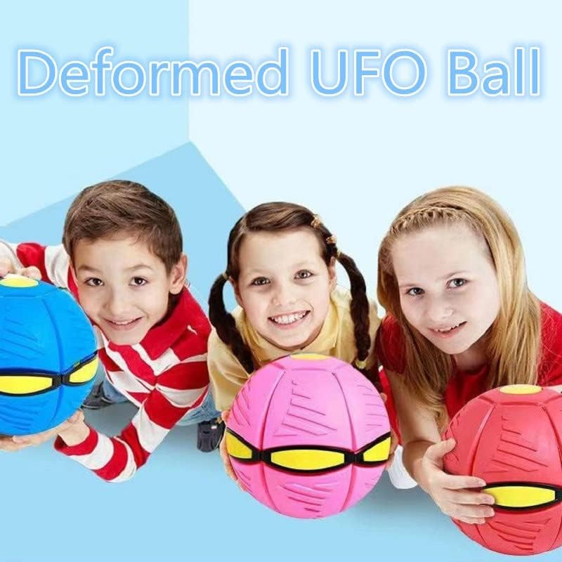 Magic Flying Saucer Ball UFO Flat Throw Disc Ball with LED Light Toy Outdoor Kid's Sports Balls toy. 