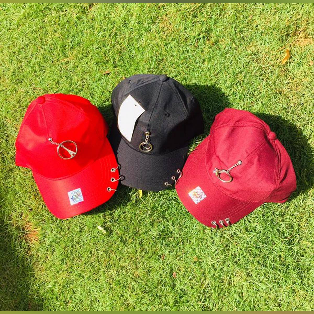 Baseball Cap with Rings Bboy Adjustable 