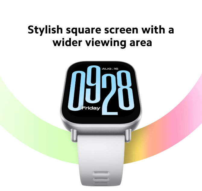 Redmi Watch 5 Active Calling Smartwatch, 2'' LCD large display, Dual-mic noise reduction and Bluetooth® calling, Matte finish frame. 