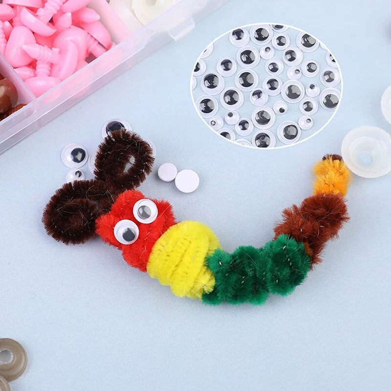 KRABALL Plastic Safty Eye And Nose Kit For Toy Plush Eyeballs For Doll Making Wool Felting Handmade Craft Accessories Tools. 