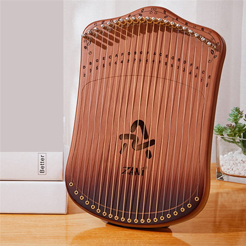 Small Harp Fingered Stringed Organ 17 Tone Lyre Beech A-Hole Box Style ...