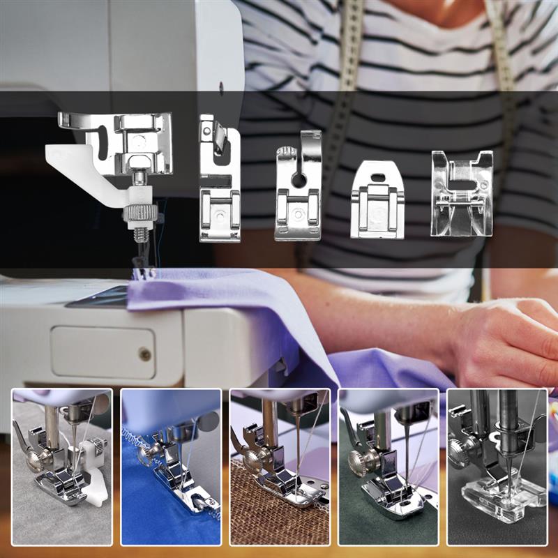 Set New Sewing Machine Presser Feet For Brother Singer Janome Domestic Braiding Blind Stitch Overlock Foot Knitting Tool. 