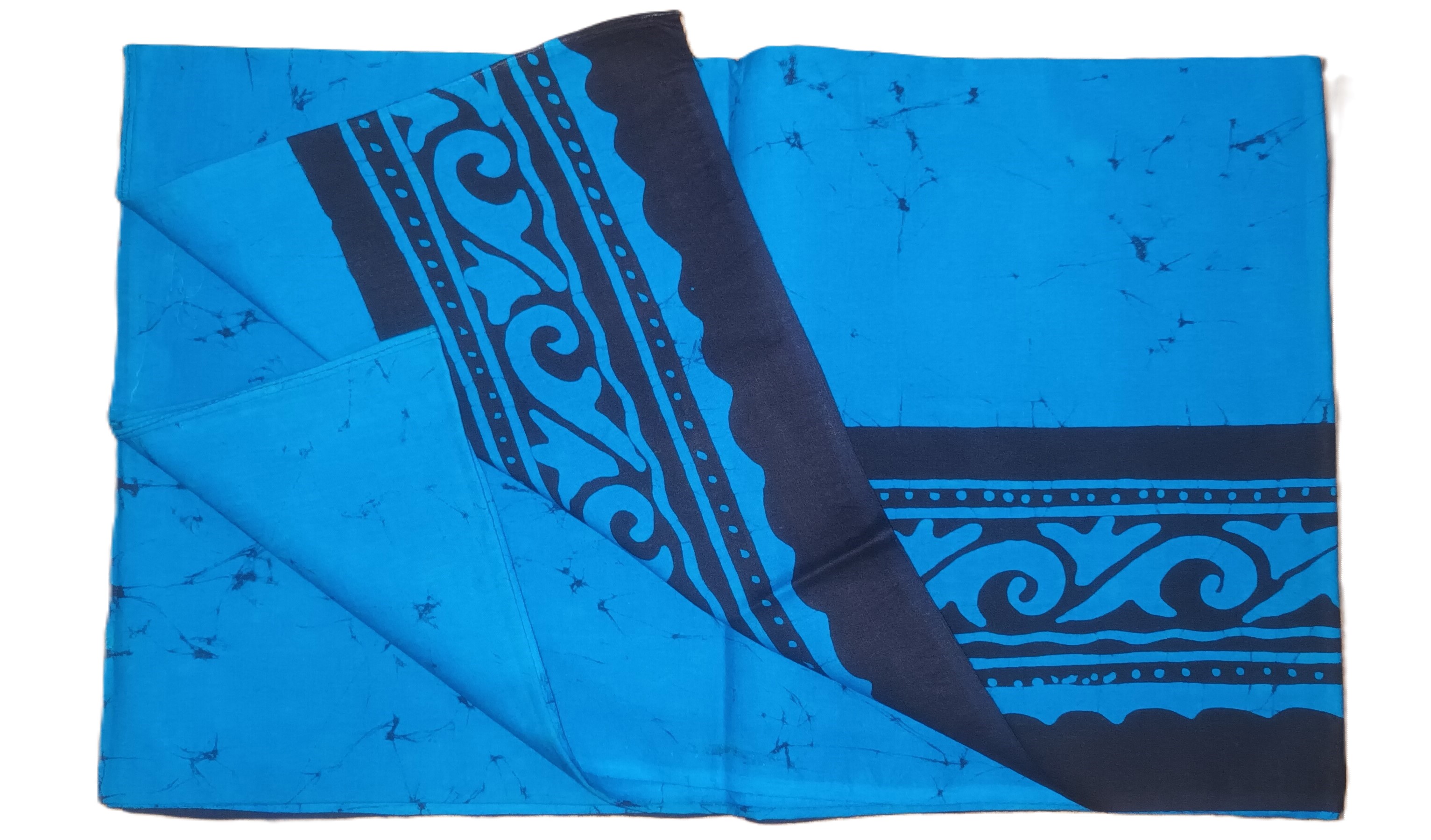 Batik Sarong Lungi for Men - Blue -(Navy Blue) Colour Cotton Sarong Bathik Sarong   Pre-Stitched Handmade EthnicWear