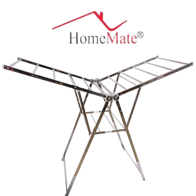 Heavy Duty Stainless Steel Cloth Drying Rack Luxury Cloth Dryers Stand Screen(Home Mate) HM8014. 
