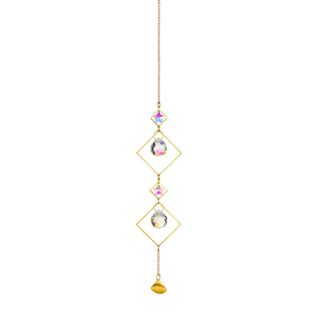 Sun Catchers Good Quality 40cm Colorful Crystals Light Shadow Wind Chime for Home Bedroom. 