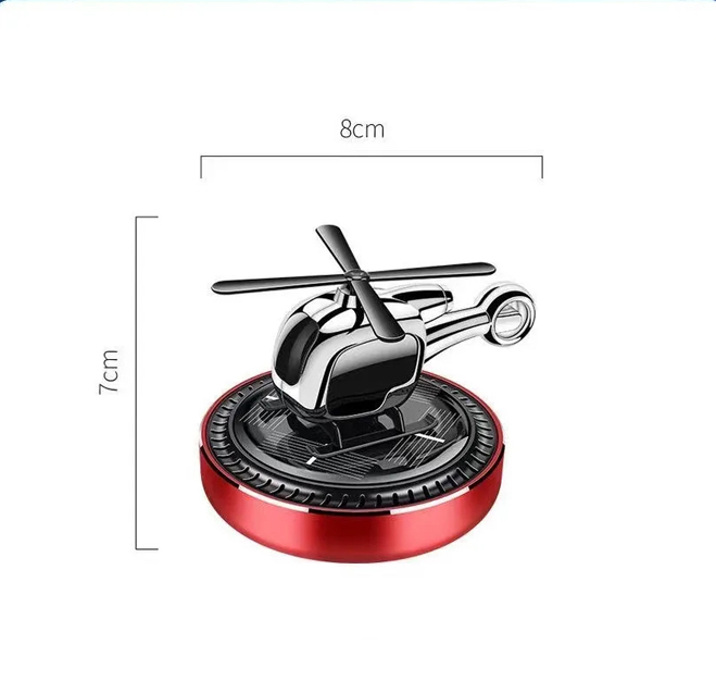 Air Freshener Container Solar Powered Dashboard Ornament PRIVATE HELICOPTER MODEL Perfume Diffuser Car Decoration Aromatherapy CLASIC Airplane Alloy Solar Energy Propeller Blade Rotating Air-craft Car Accessories Interior Decoration. 
