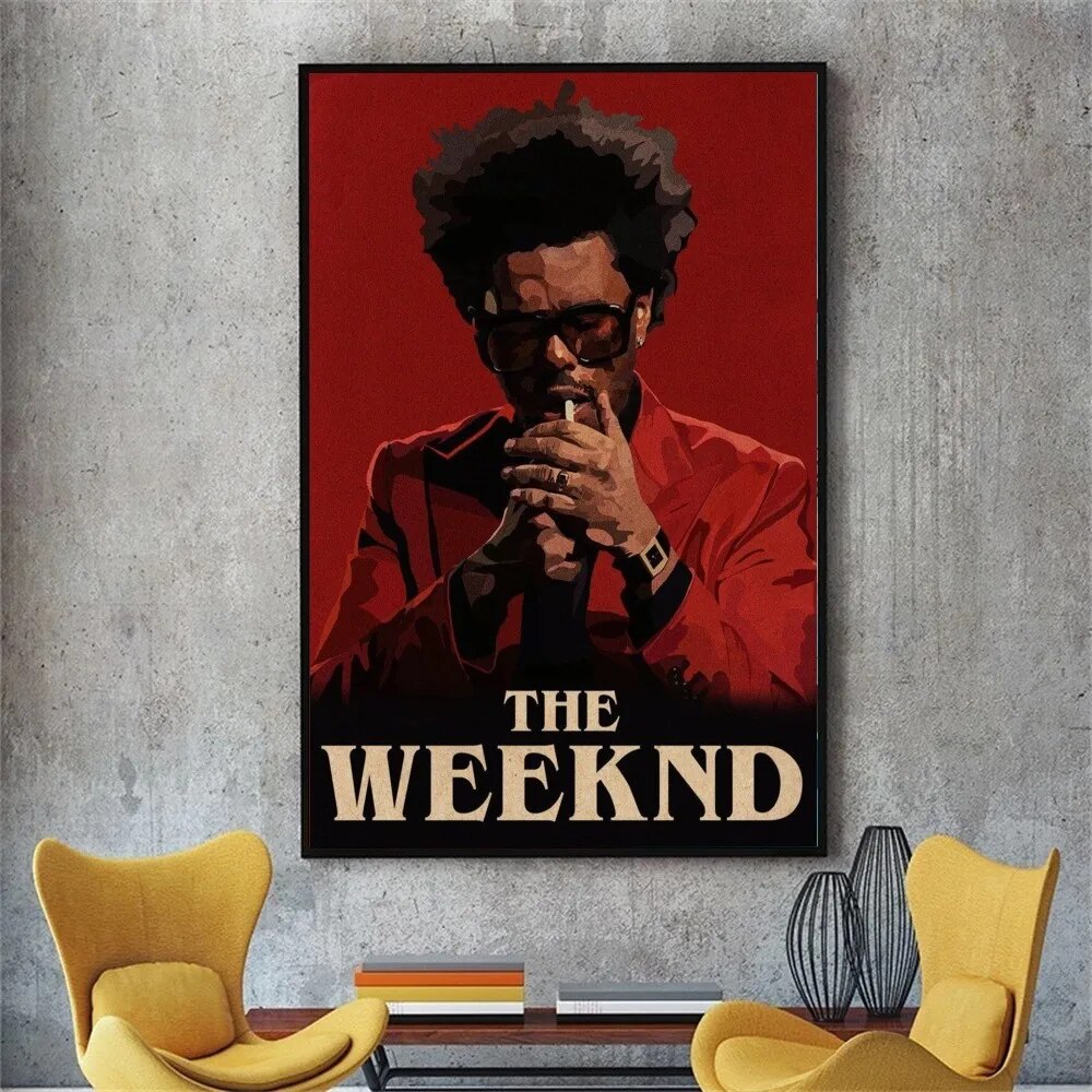 【NEW】 The Weeknd Starboy Poster No Framed Poster Kraft Club Bar Paper Vintage Poster Wall Art Painting Bedroom Study Stickers. 