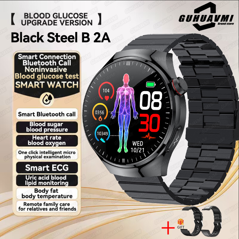 Medical Grade Uric Acid Blood Fat Smartwatches Men ECG+PPG Blood Glucose Heart Rate Blood Pressure Health Monitoring Smart Watch